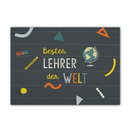 Postkarte 'Bester Lehrer'