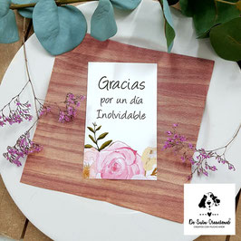 Tarjeta de agradecimiento grande flores dulces