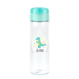 Botella Dinosaurio Menta 600ml personalizada mi pipo