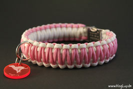 KingLuy Paracord Survival Halsband, Pink Panter "Double"