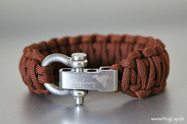 Paracord Survival Armband, Chocolate "Double"