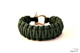 Paracord Survival Armband, Hunter Green "Double"