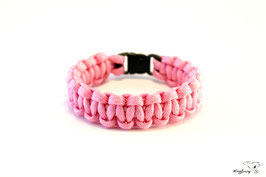 Paracord Survival Armband, Pink "Single"