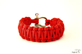 Paracord Survival Armband, Red "Double"