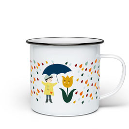 Freunde Emaille Tasse