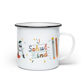 Schulkind Emaille Tasse