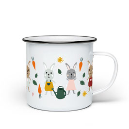 Hasen Emaille Tasse