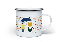 Freunde Emaille Tasse