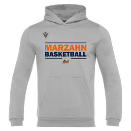 MACRON Banjo Hero Hoodie grau mit Dragons Marzahn Balkenlogo und Wunschname