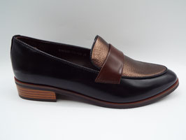 MICAELA CUIR NOIR BRONZE