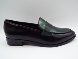 MICAELA CUIR NOIR VERT