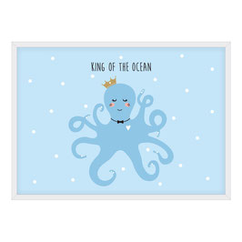 Kinderzimmer Oktopus Poster - King of the Ocean