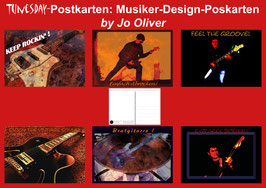 Musiker Postkarten Set (6 Motive/12 Postkarten /MPS01)