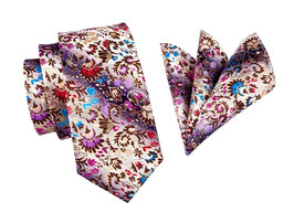 Cravate Multicolore Soie Jacquard Mouchoir "Allure & Style du Monde"