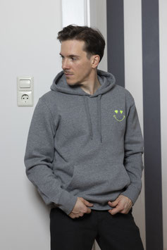 UNISEX HOODIE IN GRAU MIT SMILEY