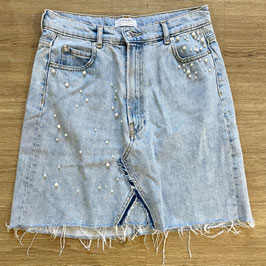 ZARA Jeansrock mit Perlenschmuck Größe 36