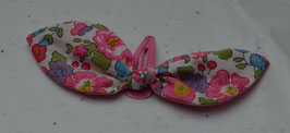 Barrette Liberty Betsy framboise doublé vichy rose