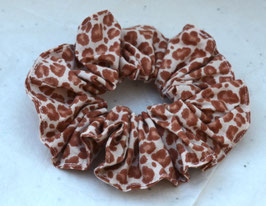 chouchou coton léopard chocolat