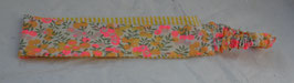 Bandeau Liberty Wiltshire mimosa doublé rayures jaunes.