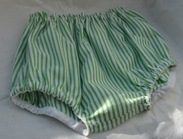 Bloomer 6 mois coton rayé vert et blanc