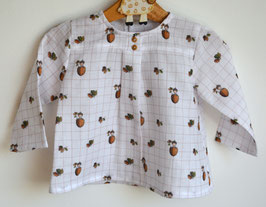 Blouse 12 mois double gaze octobre boutons bois