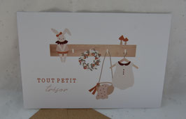 carte et enveloppe "Tout petit trésor rose"