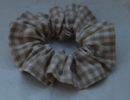 chouchou vichy ficelle et blanc