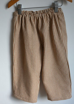 pantalon large 3 ans rayé beige et écru