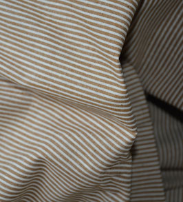 Coton rayures noisette et écru  vendu par 10 cm