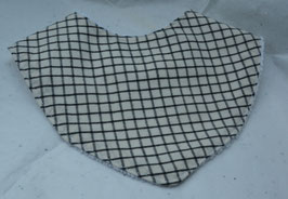 Bavoir carreaux gris doublé éponge bambou blanche