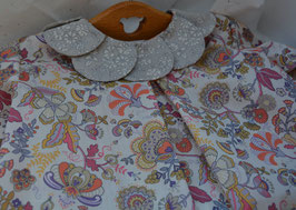 blouse 12 mois Liberty Mabelle col pétales Capel gris clair