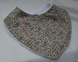 bavoir Liberty Kattie and Millie automne doublé éponge bambou blanche