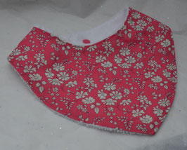 Bavoir Liberty Capel fuchsia doublé coton éponge bambou blanche