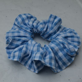 Chouchou vichy bleu et blanc