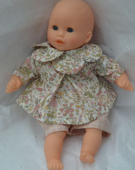 Ensemble poupée 30 cm Liberty Field Flowers, short carreaux vieux rose