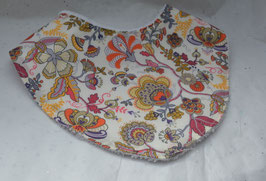 Bavoir Liberty Mabelle doublé éponge bambou blanche