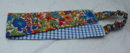 Bandeau Liberty Margaret Annie doublé carreaux bleus et blancs
