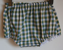 Bloomer 6 mois damier bleu et vert