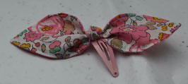 Barrette Betsy rose cupcake doublé vichy rose pince rose