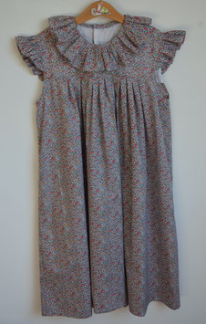 Robe 10/12 ans Liberty Kattie and Millie rose, bleu (fond blanc)