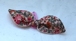 Barrette Liberty Badingdon doublé double gaze rose.