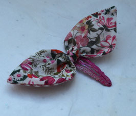 barrette Liberty Mary Patricia rose doublé de vichy vieux rose et blanc