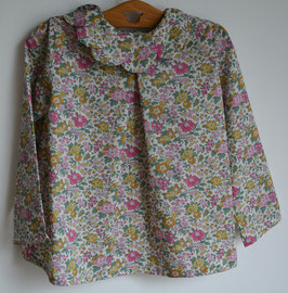 Blouse 4 ans manches longues Liberty Clare Rich rose