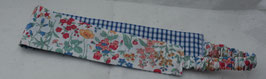 Bandeau coton fleuri multicolore doublé carreaux bleus