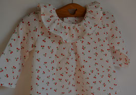 Blouse 6 mois double gaze cerises