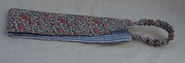 bandeau Liberty Kattie and Millie rose, bleu , rouge doublé rayures bleues.