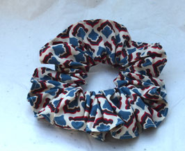 chouchou motifs géométriques bleu glacier rouge…