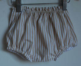 Bloomer 6 mois rayé sable et blanc