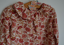 blouse 3 ans double gaze indienne rose