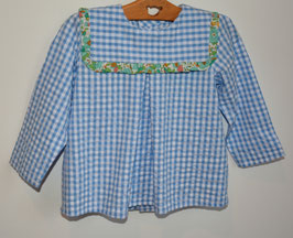 Blouse 2 ans vichy bleu volant Liberty Betsy vert